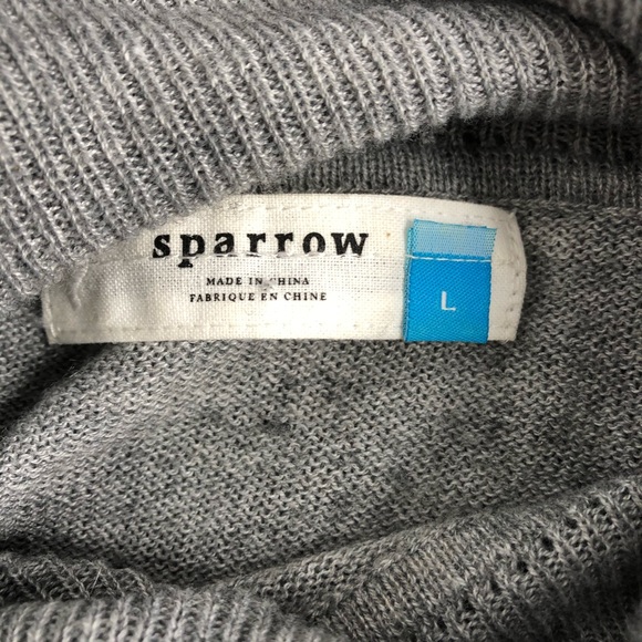 Sparrow Gray Kimi Turtleneck Wool Cable Sweater L - Picture 3 of 7